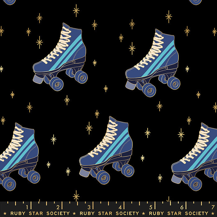 Melody Miller Ruby Star Society Moda Fabrics Darlings 2 Roller Skates Black RS5059-16M