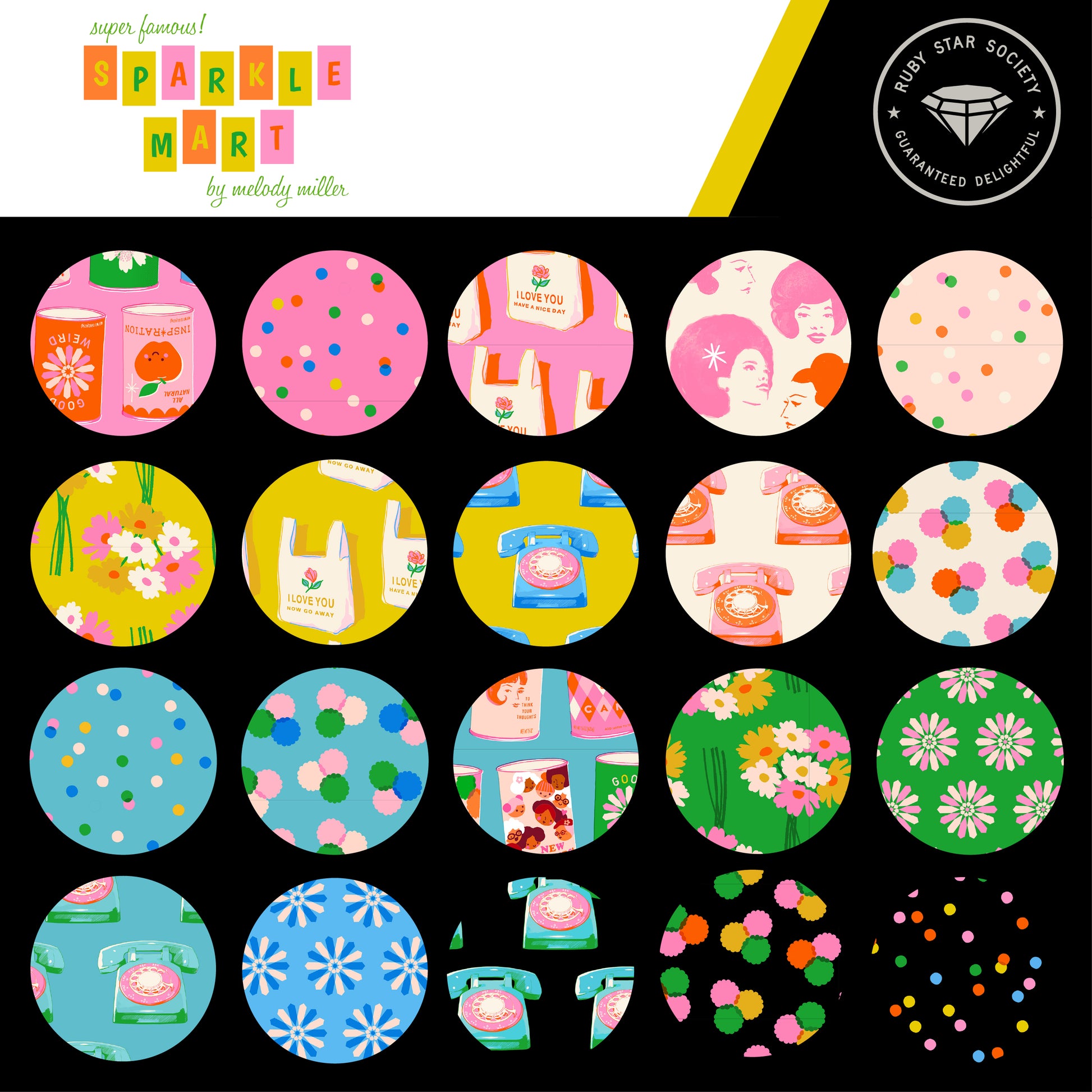 Melody Miller Ruby Star Society Moda Fabrics Sparkle Mart Charm Pack RS0116MC