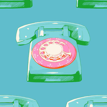 Melody Miller Ruby Star Society Moda Fabrics Sparkle Mart Telephones RS0121 16 Turquoise