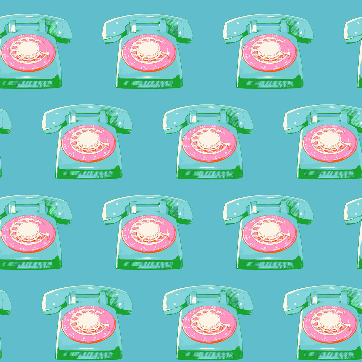 Melody Miller Ruby Star Society Moda Fabrics Sparkle Mart Telephones RS0121 16 Turquoise