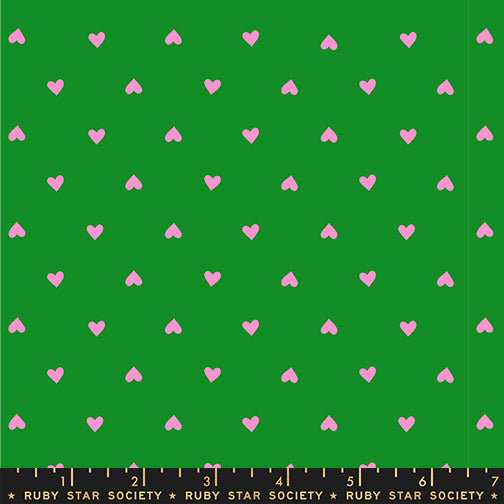 Melody Miller Ruby Star Society Moda Fabrics Trinketry Hearts RS0091 34 Deep Verdant Neon