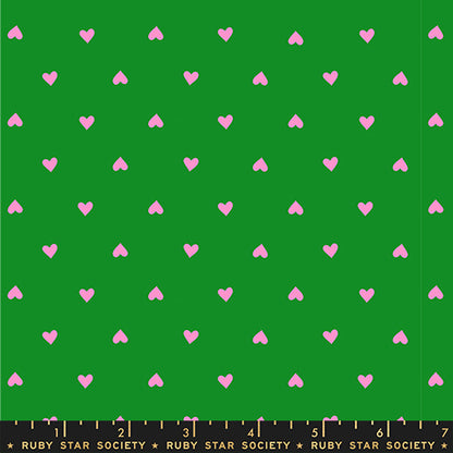 Melody Miller Ruby Star Society Moda Fabrics Trinketry Hearts RS0091 34 Deep Verdant Neon