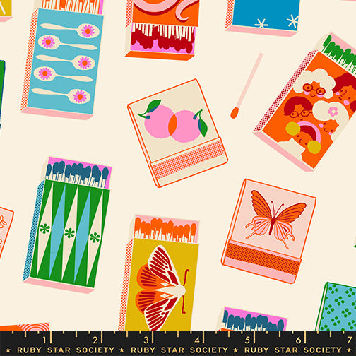 Melody Miller Ruby Star Society Moda Fabrics Trinketry Matchmaker RS0109 11 Natural Neon