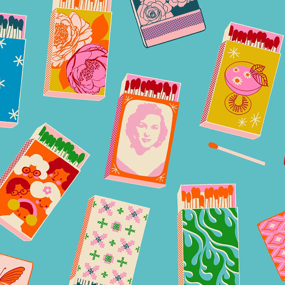 Melody Miller Ruby Star Society Moda Fabrics Trinketry Matchmaker RS0109 18 Turquoise