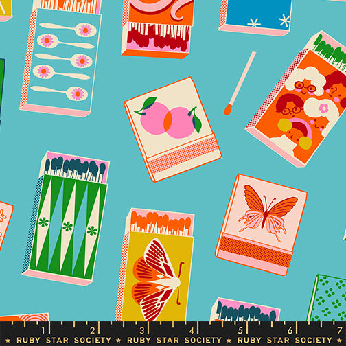 Melody Miller Ruby Star Society Moda Fabrics Trinketry Matchmaker RS0109 18 Turquoise