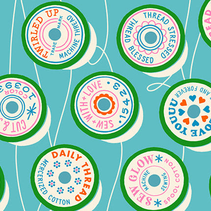 Melody Miller Ruby Star Society Moda Fabrics Trinketry Spools RS011118 Turquoise