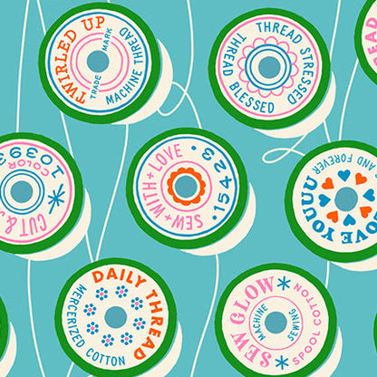 Melody Miller Ruby Star Society Moda Fabrics Trinketry Spools RS011118 Turquoise