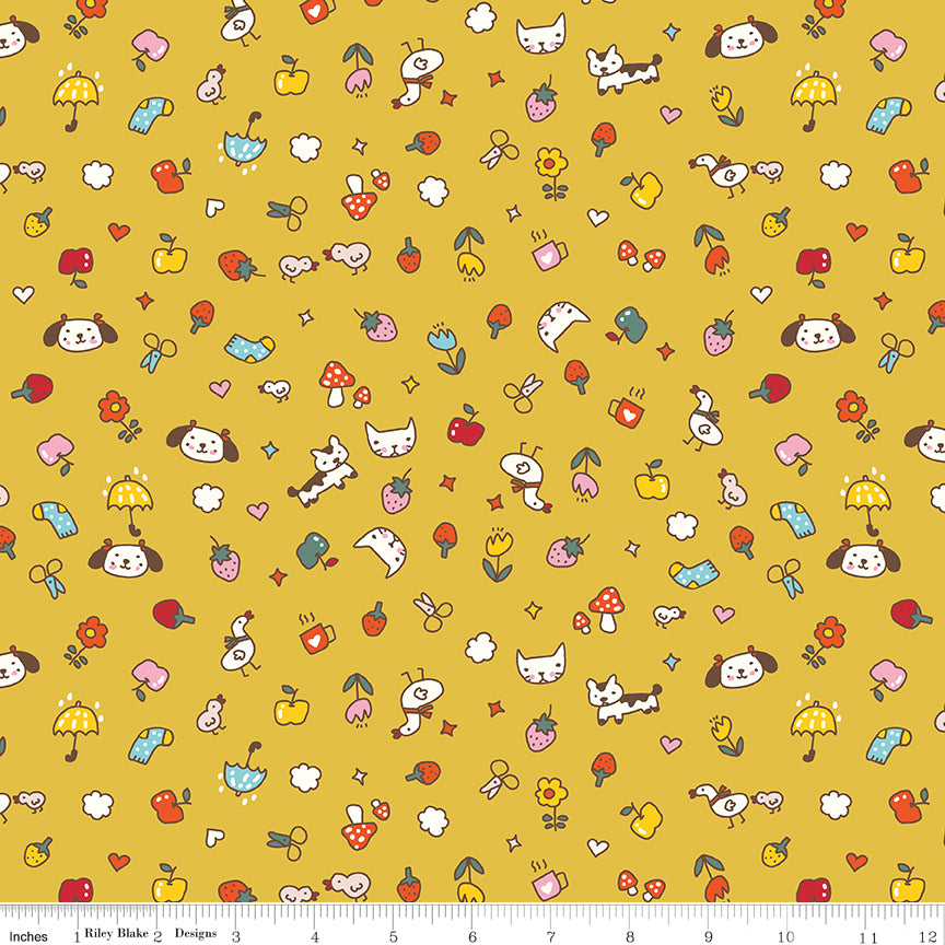 Minki Kim Riley Blake Designs Serendipity 2 Toss C17301-GOLDEN