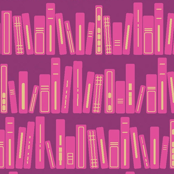 Modern Quilt Studio Benartex 2025LTD Bookshelf Magenta 17163-27