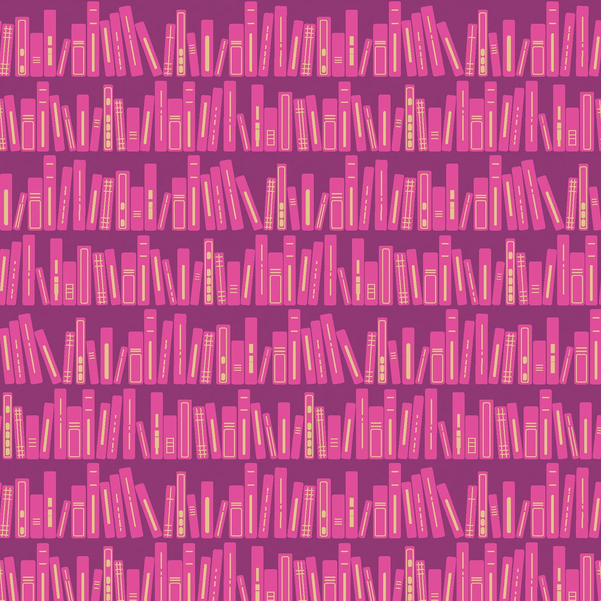 Modern Quilt Studio Benartex 2025LTD Bookshelf Magenta 17163-27
