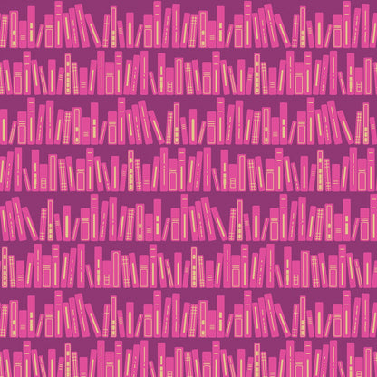Modern Quilt Studio Benartex 2025LTD Bookshelf Magenta 17163-27