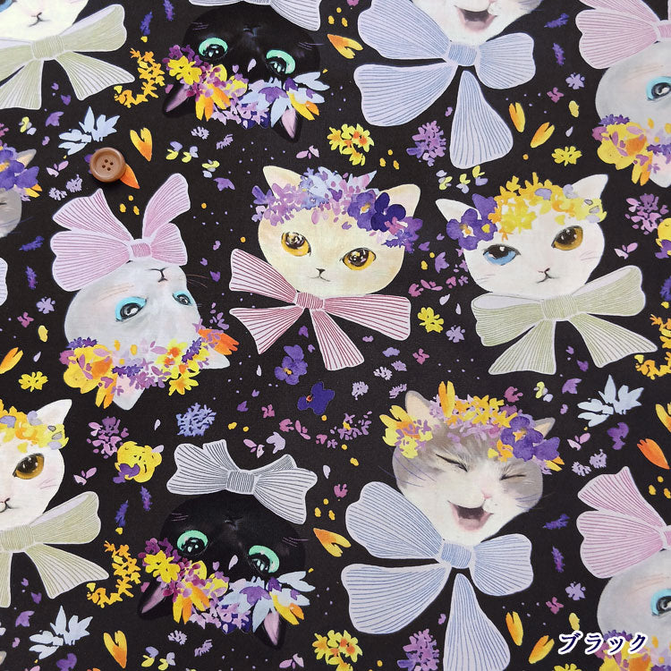 Moelan Studio Nora Fabrics Dressed Up Cats AM1014-B Black 