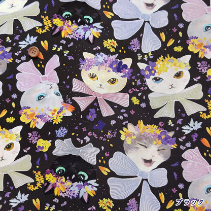 Moelan Studio Nora Fabrics Dressed Up Cats AM1014-B Black 