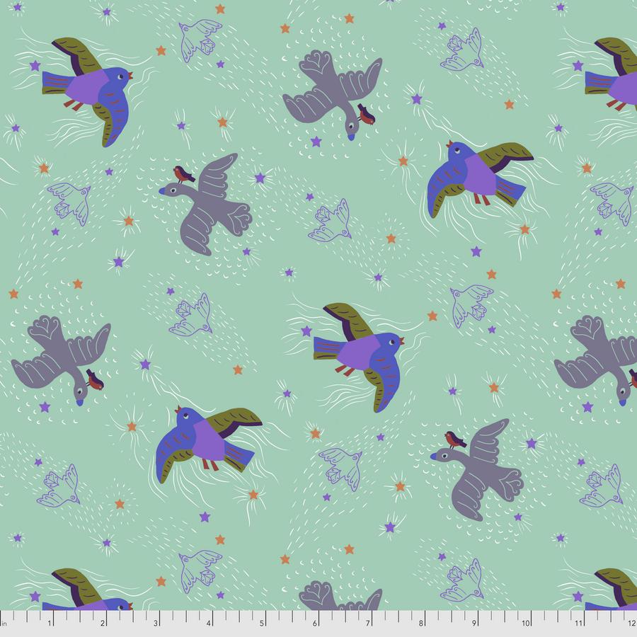 Monika Forsberg FreeSpirit Fabrics Just Kitten Around High Hopes PWMF030.AQUA