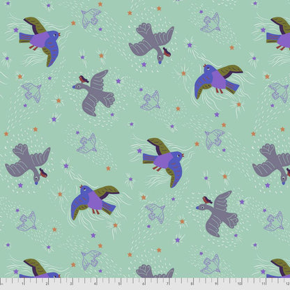 Monika Forsberg FreeSpirit Fabrics Just Kitten Around High Hopes PWMF030.AQUA