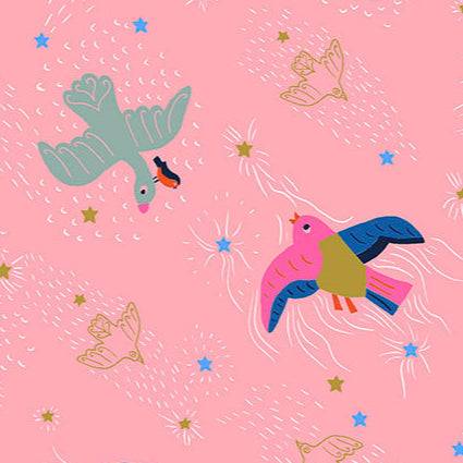 Monika Forsberg FreeSpirit Fabrics Just Kitten Around High Hopes PWMF030.PINK