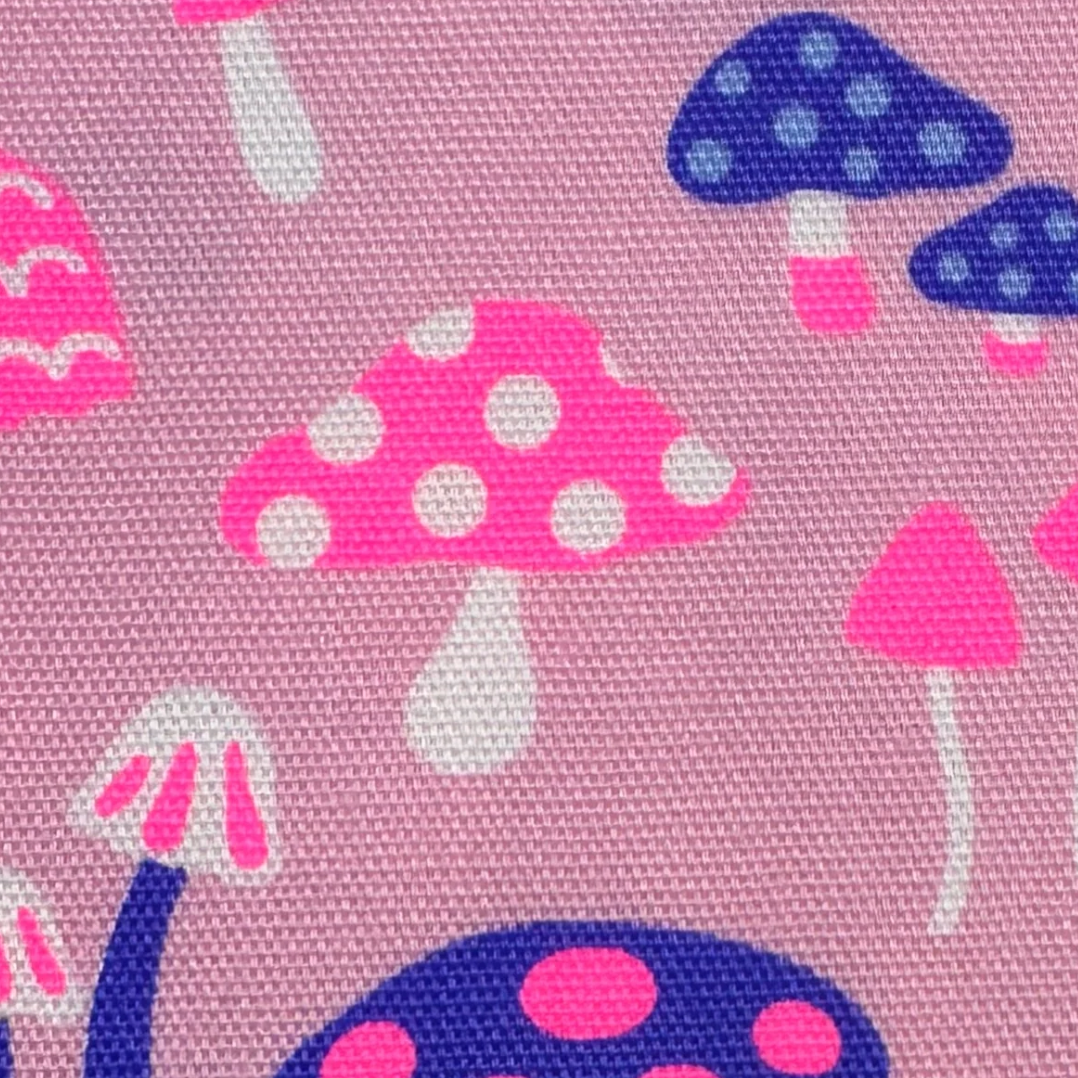 Mushrooms Pink Neon Fabric Japanese Import