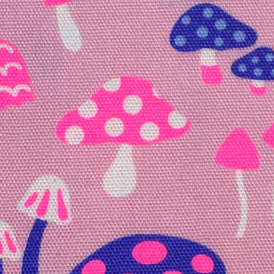 Mushrooms Pink Neon Fabric Japanese Import
