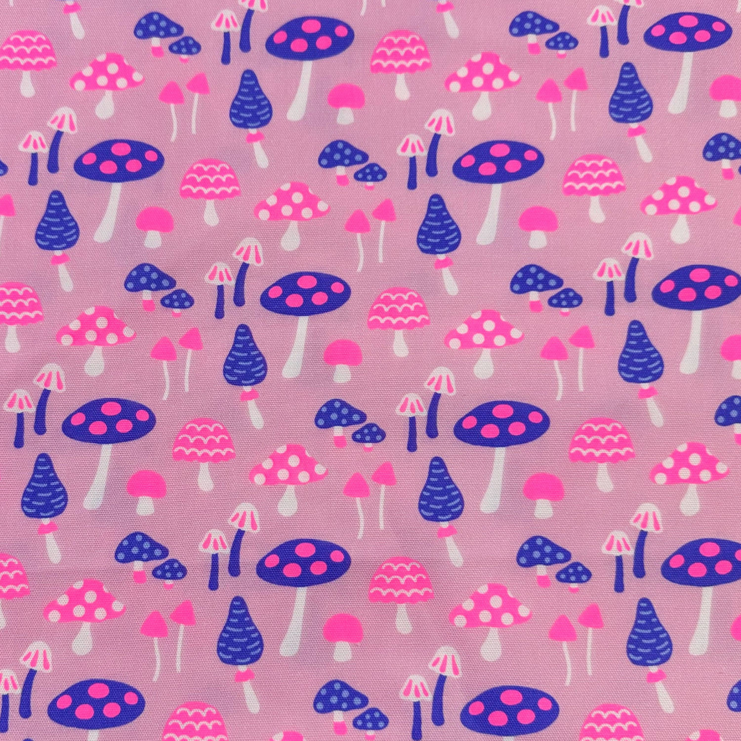 Mushrooms Pink Neon Fabric Japanese Import