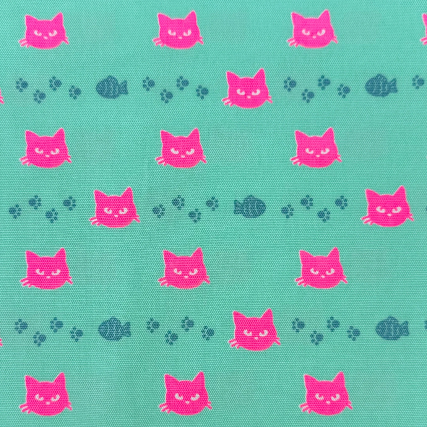 Neon Cat Aqua Neon Pink Fabric Japanese Import