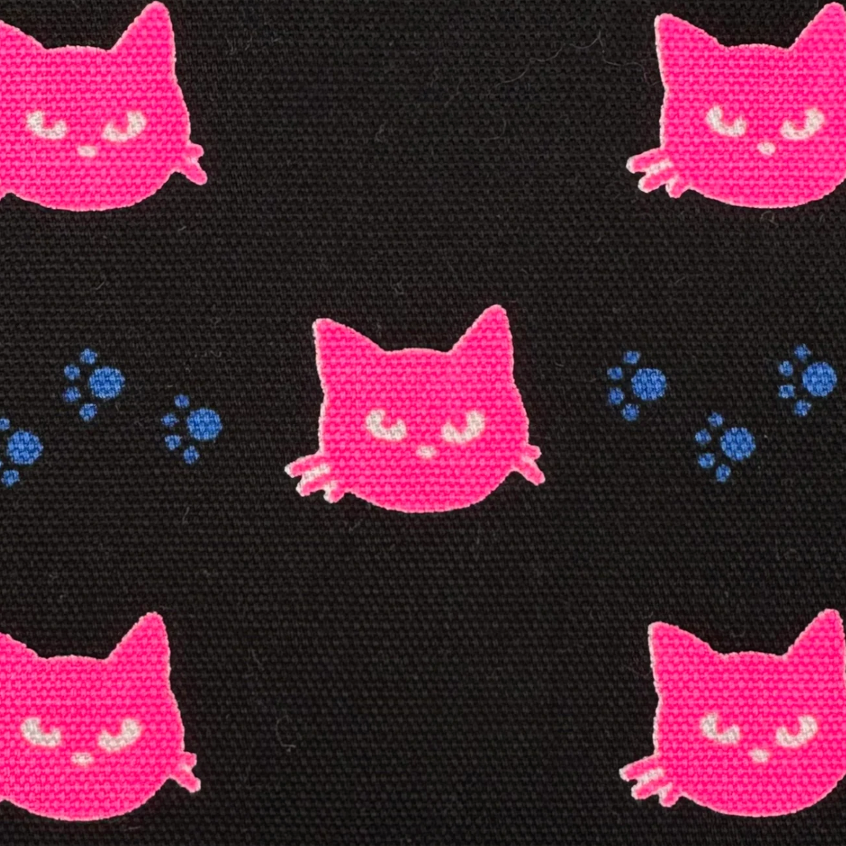 Neon Cat Black Neon Pink Fabric Japanese Import