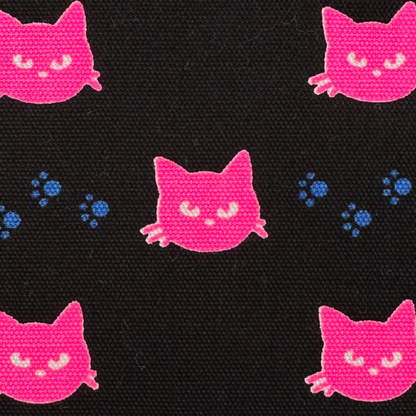 Neon Cat Black Neon Pink Fabric Japanese Import