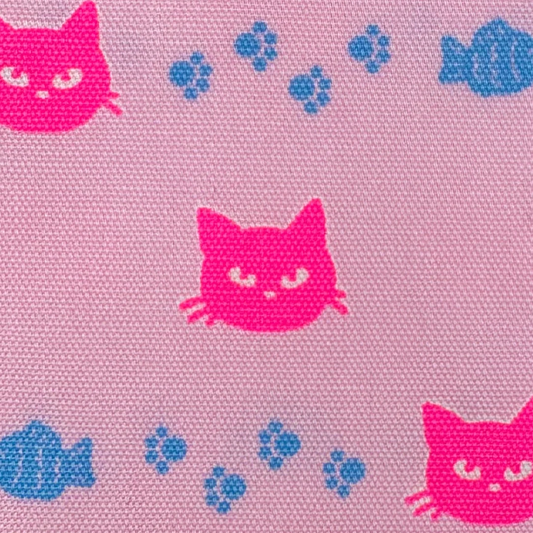 Neon Cat Pink Neon Pink Fabric Japanese Import