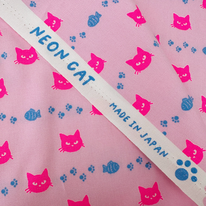 Neon Cat Pink Neon Pink Fabric Japanese Import