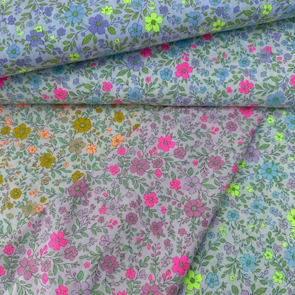 Neon Flower Natural Neon Pink Fabric Japanese Import