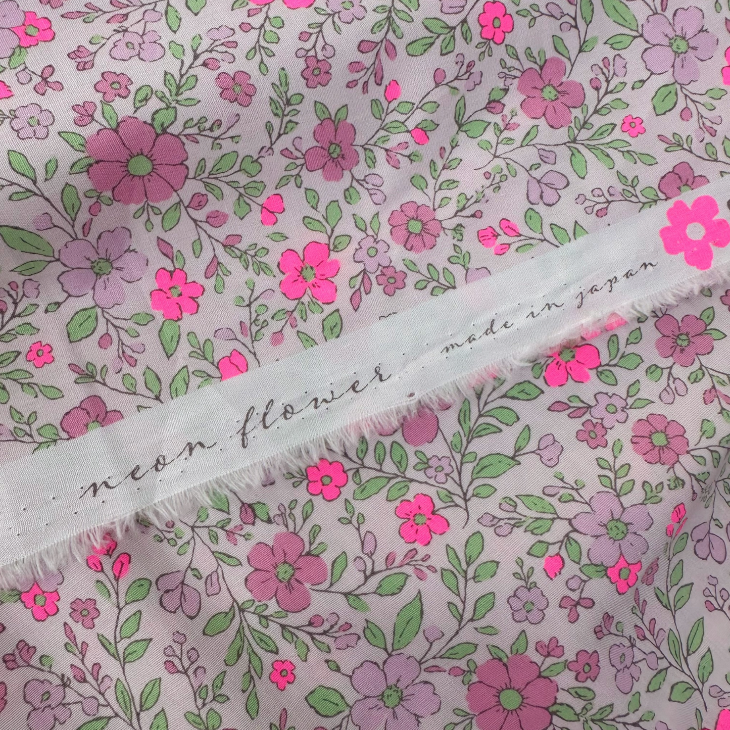 Neon Flower Pink Neon Pink Fabric Japanese Import