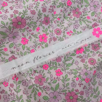 Neon Flower Pink Neon Pink Fabric Japanese Import