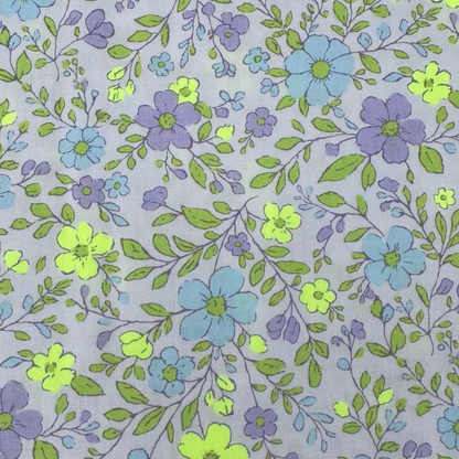 Neon Flower Purple Neon Yellow Fabric Japanese Import