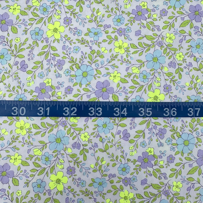 Neon Flower Purple Neon Yellow Fabric Japanese Import