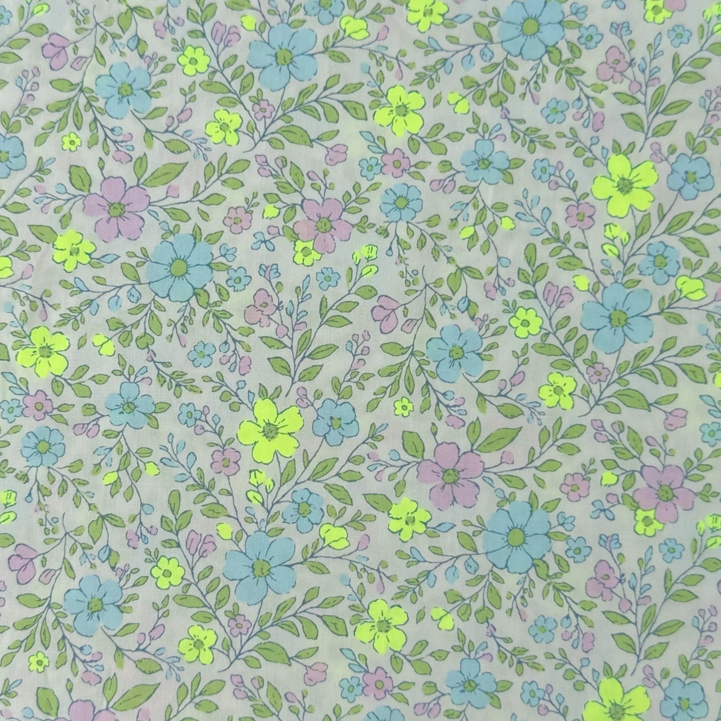 Neon Flower Yellow Neon Yellow Fabric Japanese Import