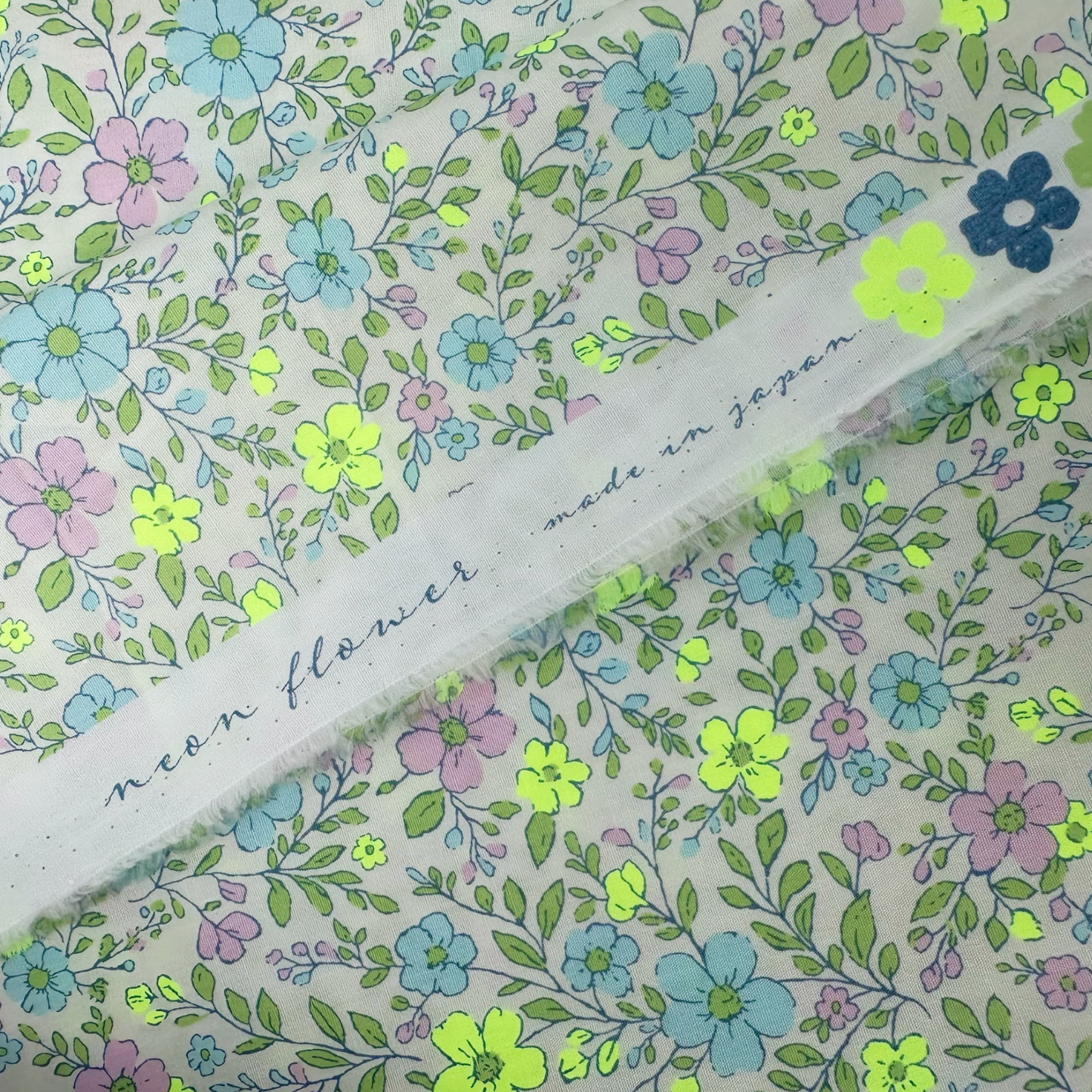 Neon Flower Yellow Neon Yellow Fabric Japanese Import