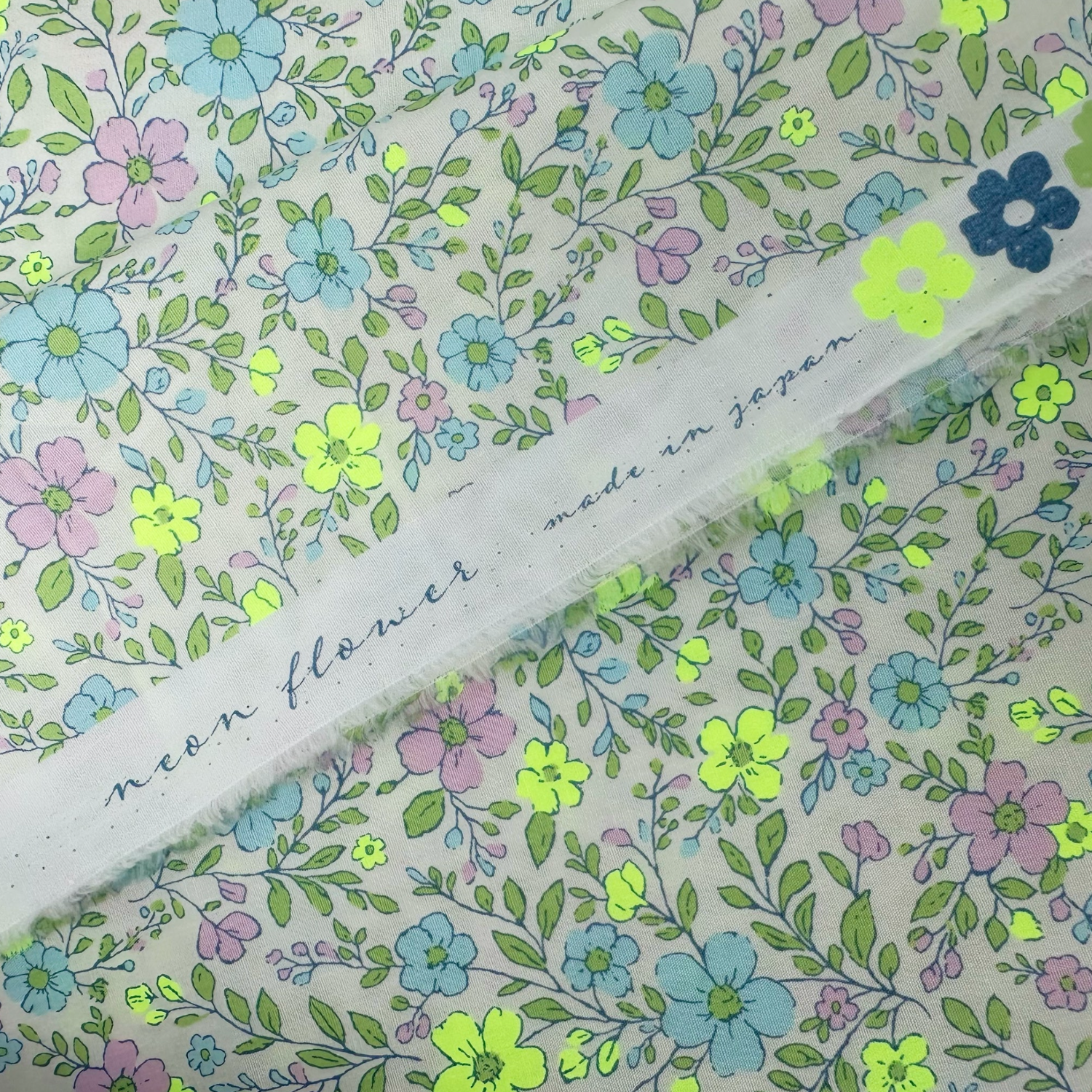 Neon Flower Yellow Neon Yellow Fabric Japanese Import