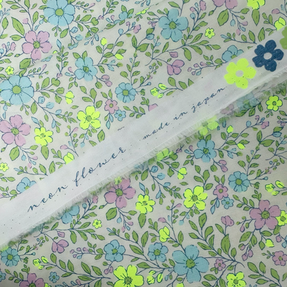 Neon Flower Yellow Neon Yellow Fabric Japanese Import