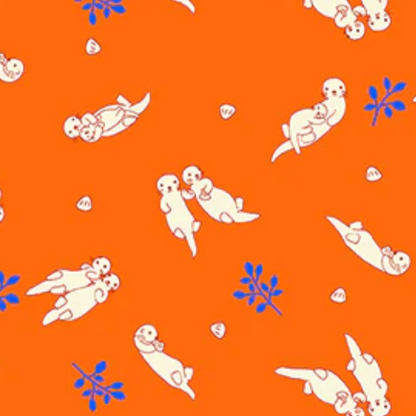 Otter Romp Swimming Paintbrush Studio Fabrics Orane 12099324