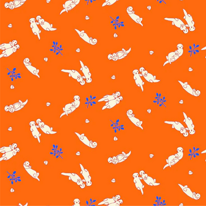 Otter Romp Swimming Paintbrush Studio Fabrics Orane 12099324
