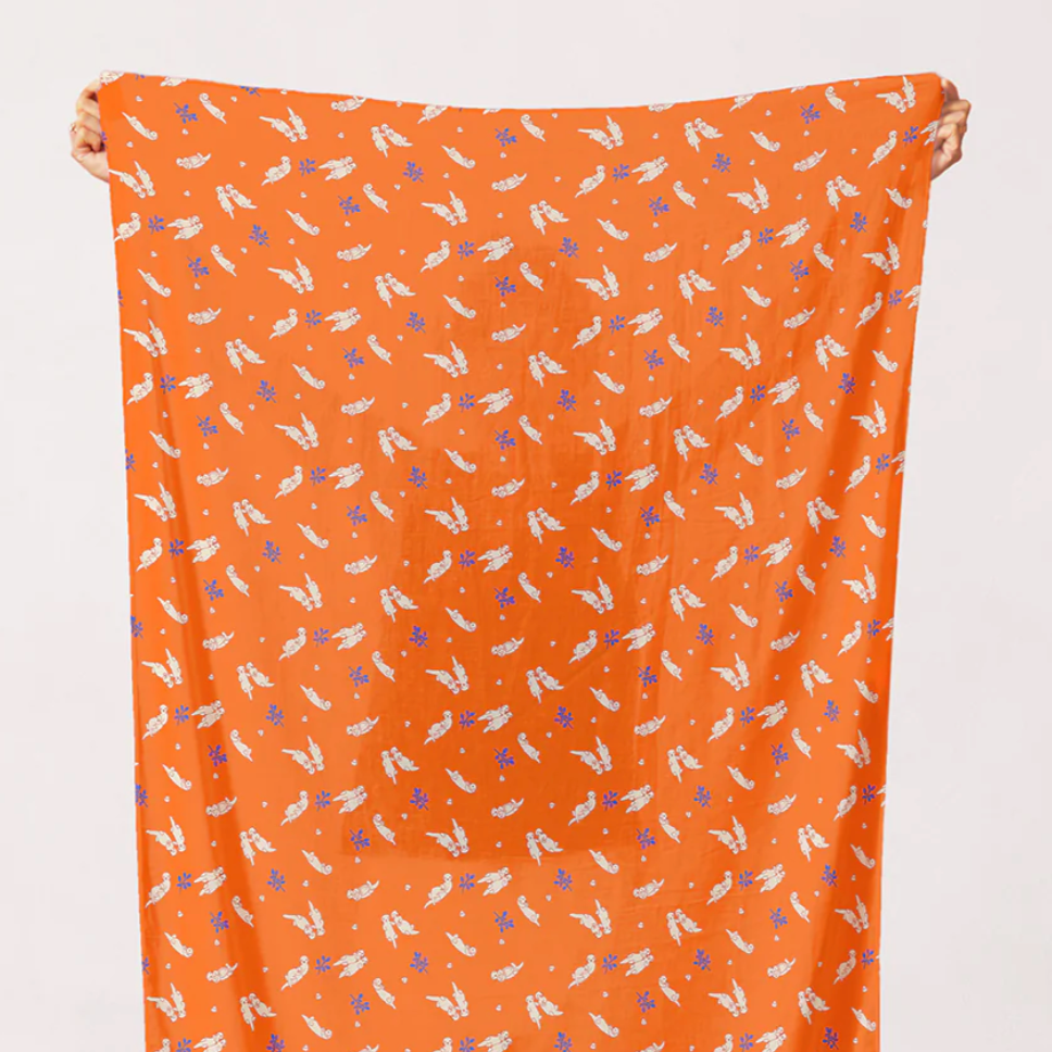 Otter Romp Swimming Paintbrush Studio Fabrics Orane 12099324