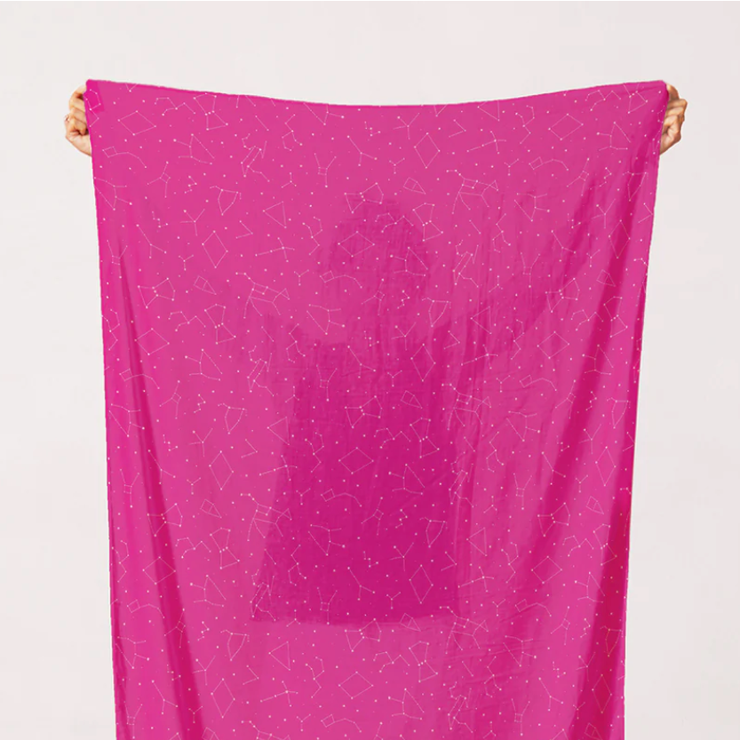 PBS Fabrics Paintbrush Studio Fabrics Otter Romp Constellation 12099352 Pink