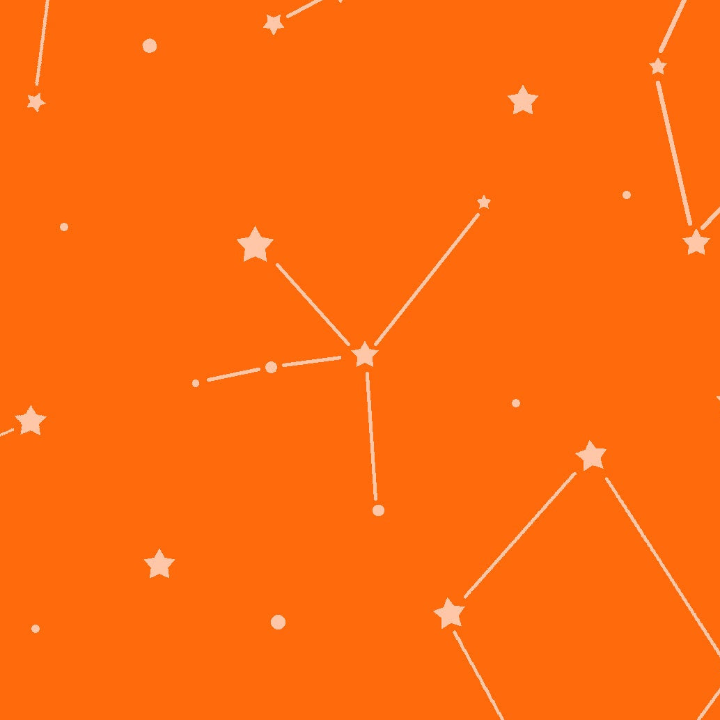 PBS Fabrics Paintbrush Studio Fabrics Otter Romp Constellation 12099355 Orange