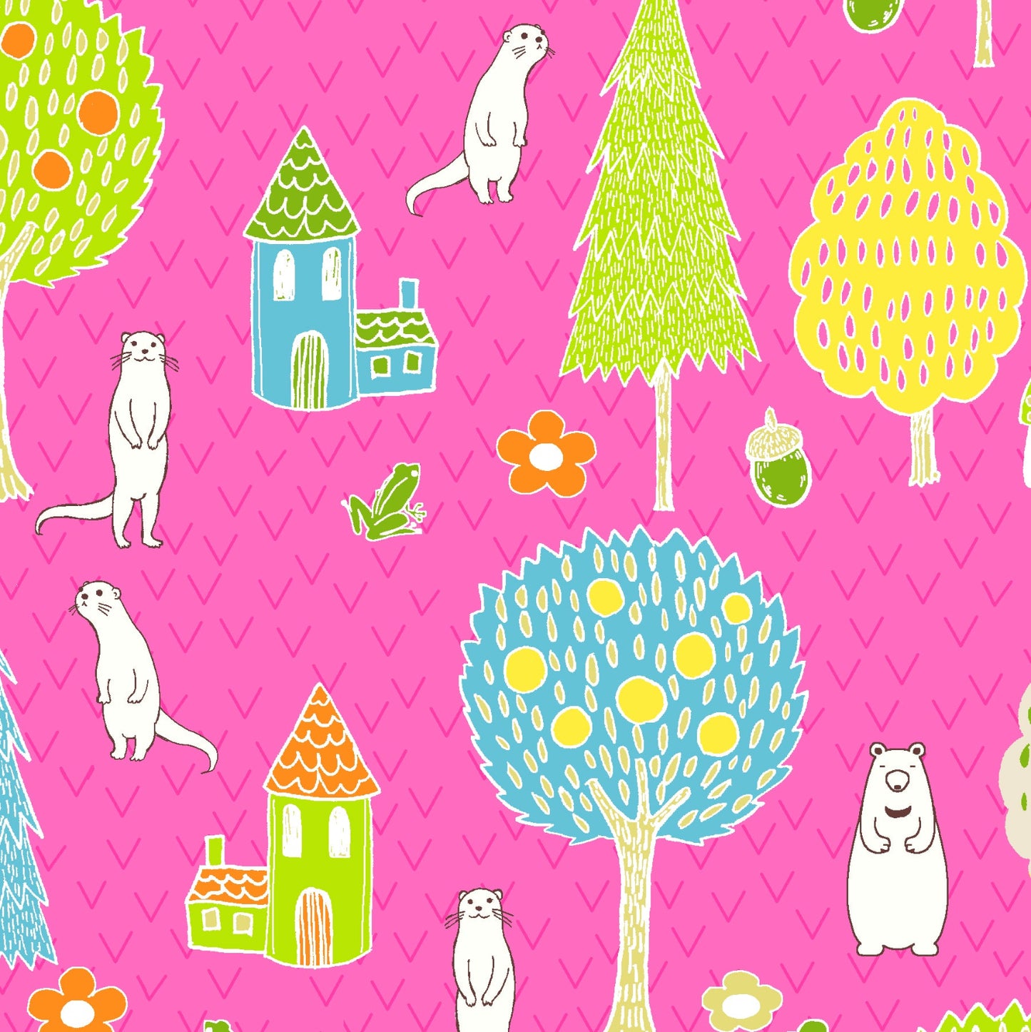 Paintbrush Studio Fabrics Otter Rom Otter Village Pink 12099303