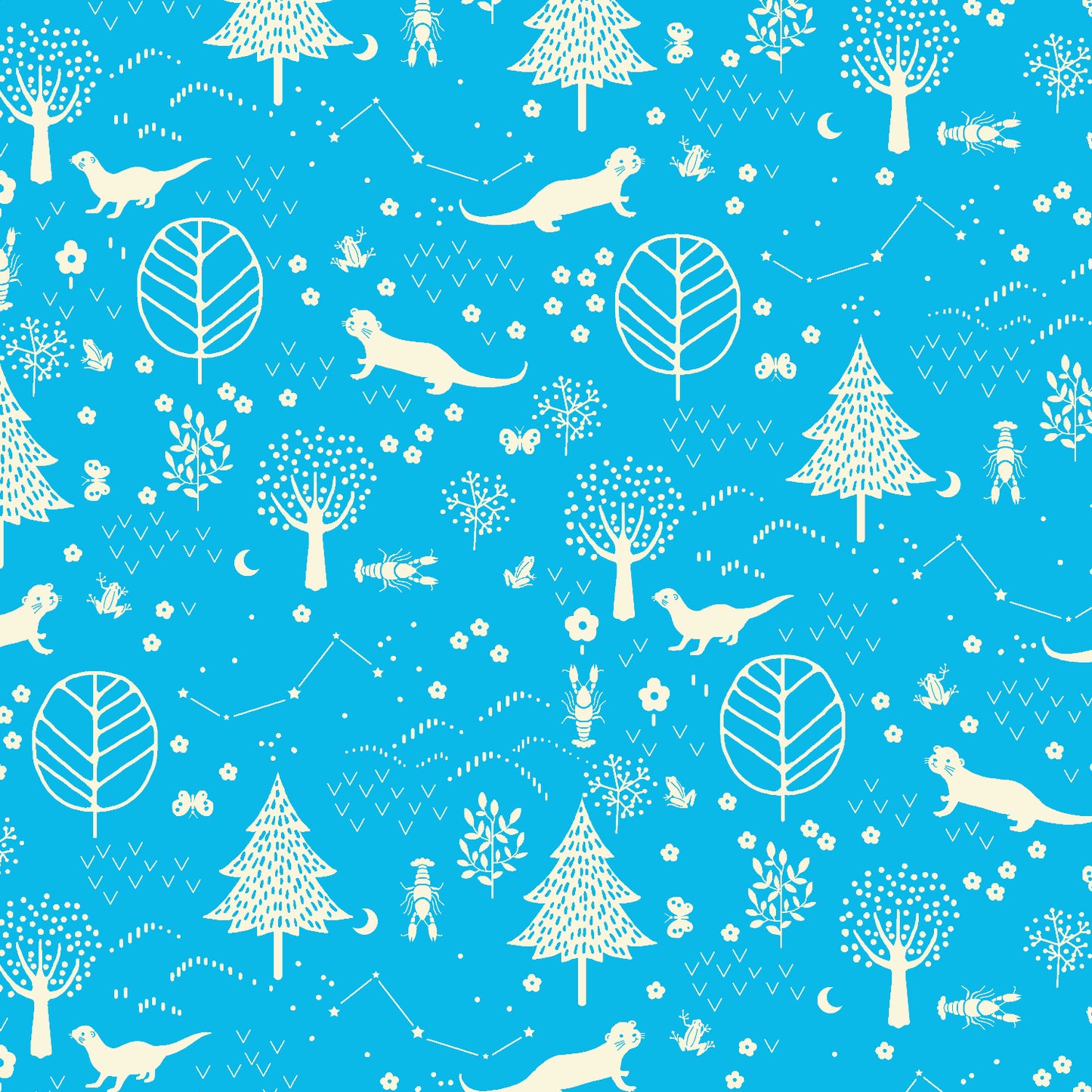 Paintbrush_Studio_Fabrics_Otter_Romp_Otter_Forest_12099311_Blue