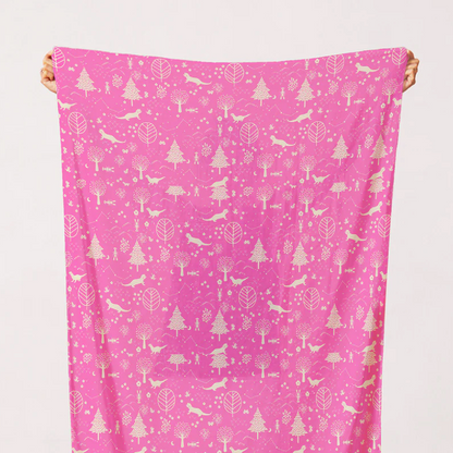 Paintbrush Studio Fabrics Otter Romp Otter Forest 12099312 Pink