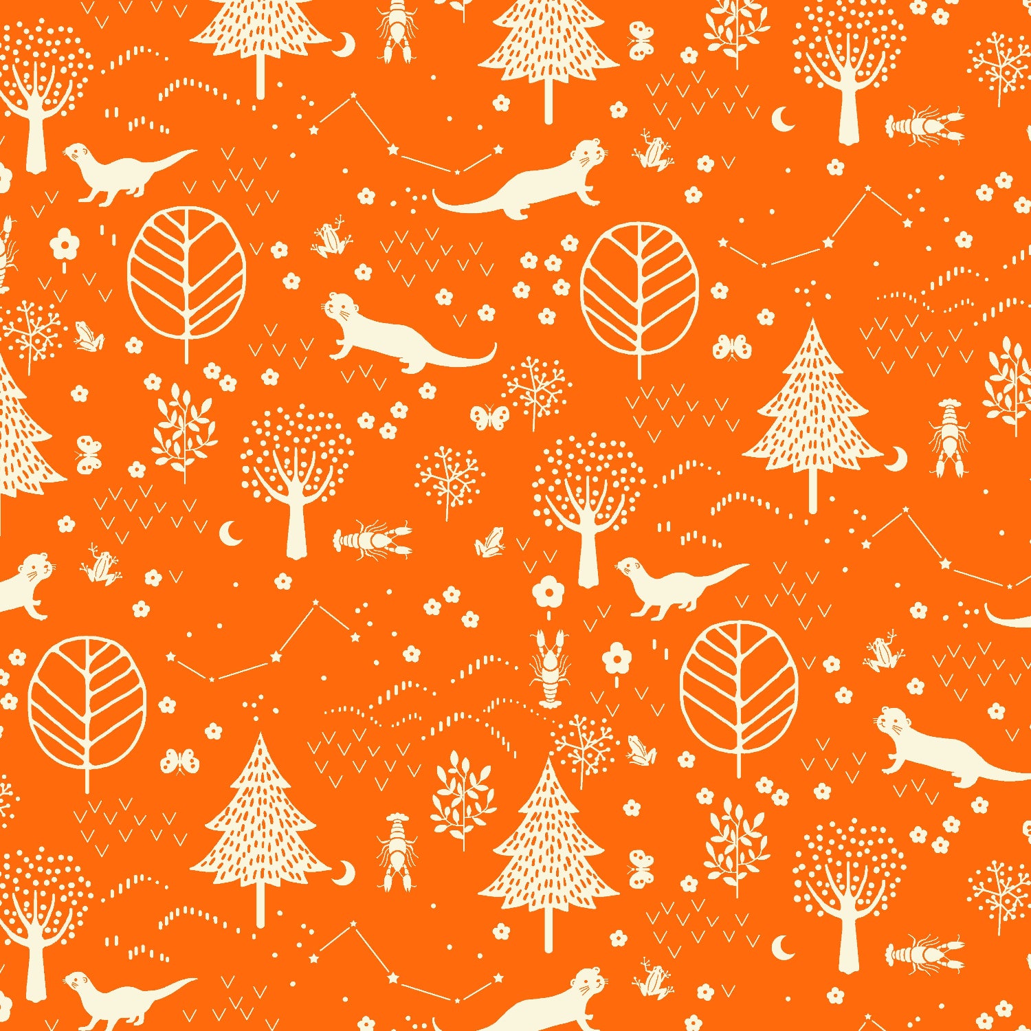 Paintbrush_Studio_Fabrics_Otter_Romp_Otter_Forest_12099315_Orange
