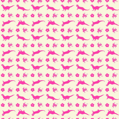 Paintbrush Studio Fabrics Otter Romp Otter Stripe 12099371 Pink