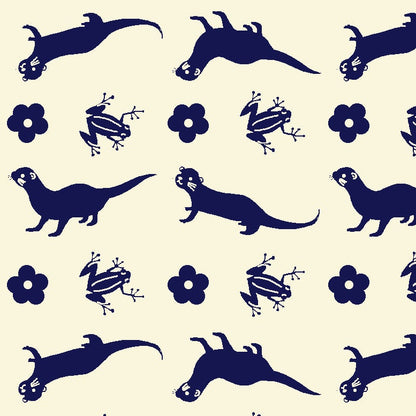 Paintbrush Studio Fabrics Otter Romp Otter Stripe Navy 12099373 