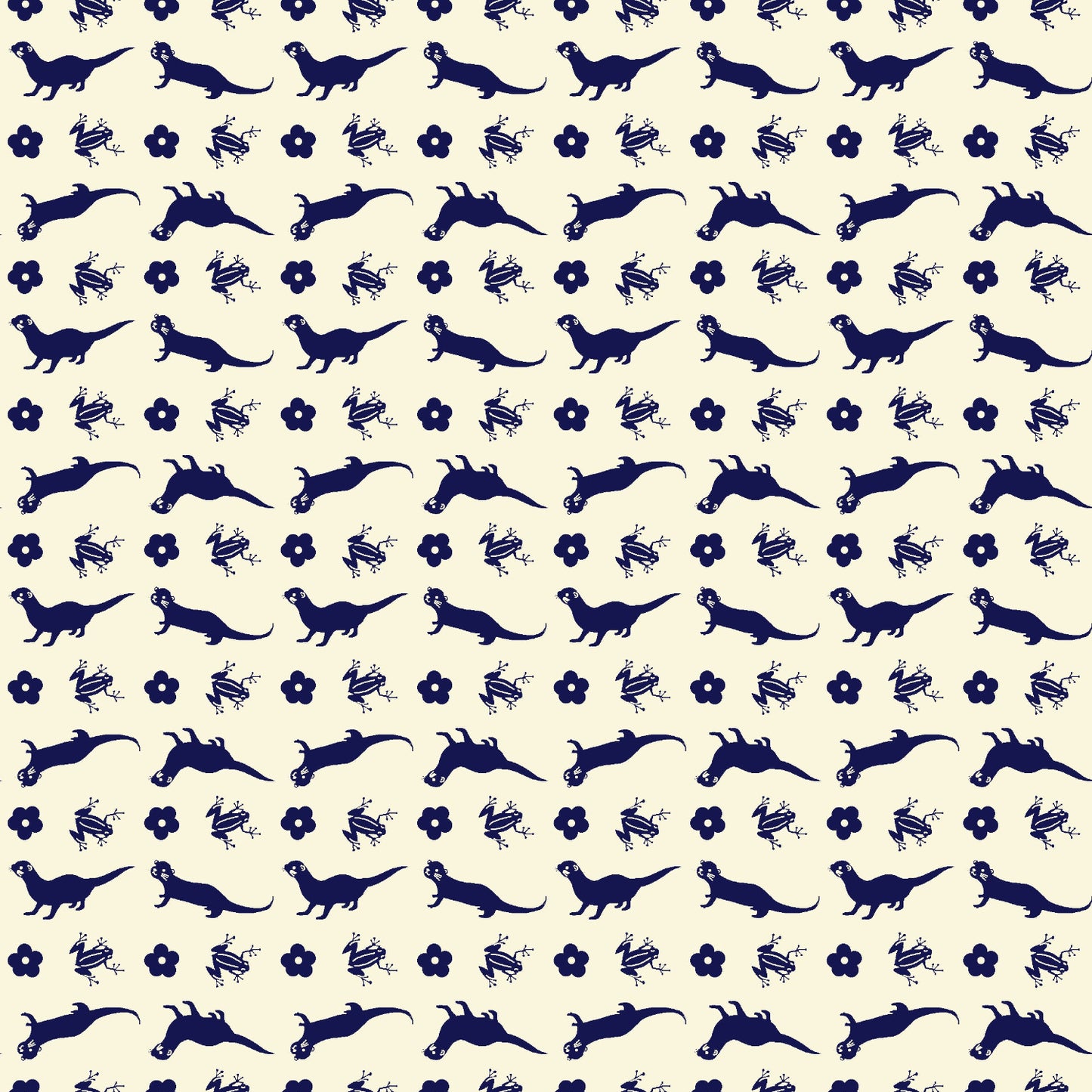 Paintbrush Studio Fabrics Otter Romp Otter Stripe Navy 12099373 