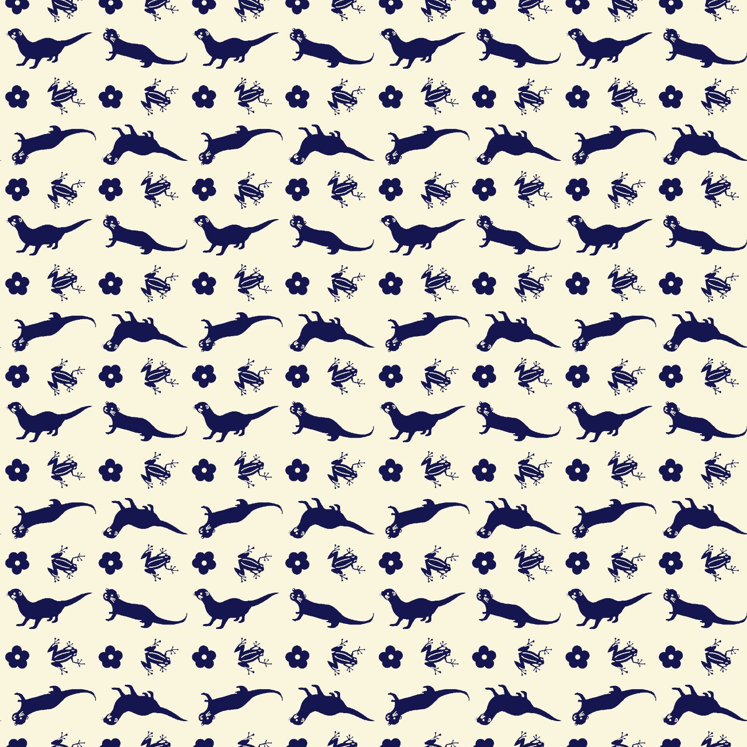 Paintbrush Studio Fabrics Otter Romp Otter Stripe Navy 12099373 